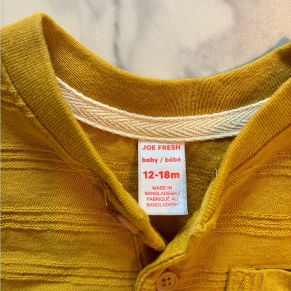 Baby Mustard Yellow Button-Up Shirt | Joe Fresh - Picture 2 of 3